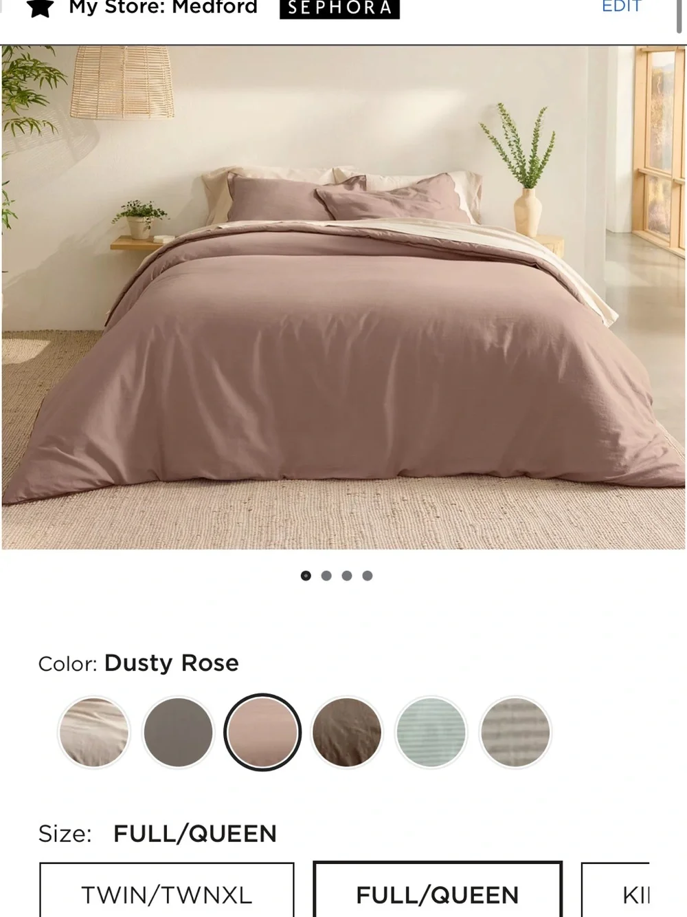 Coral miryana comforter set with shams